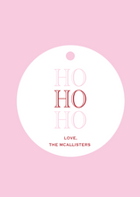 Load image into Gallery viewer, HO HO HO Circle Christmas Gift Tag
